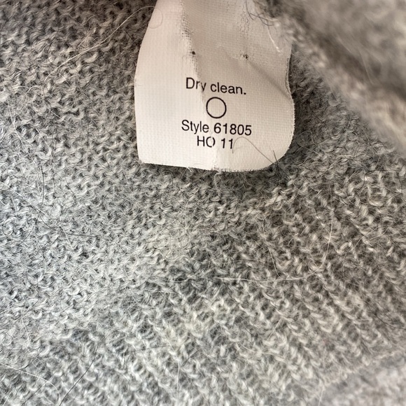 Vtg. J. Crew merino wool alpaca cardigan XS soft gray sparkle buttons pockets - Picture 9 of 11